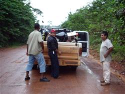De pick-up die me naar Macapa brengt